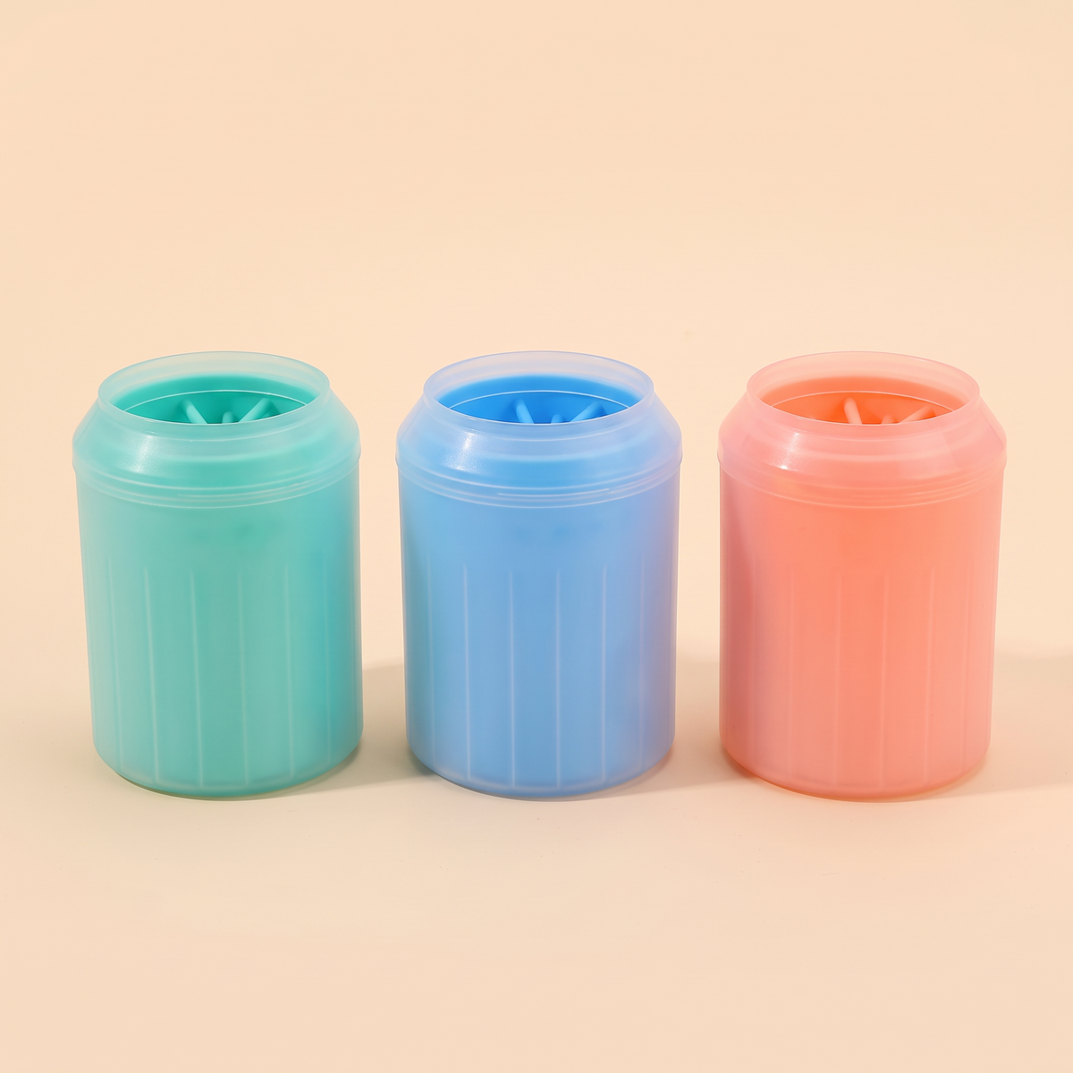 RinseMyPaws in teal, clear blue and coral pink